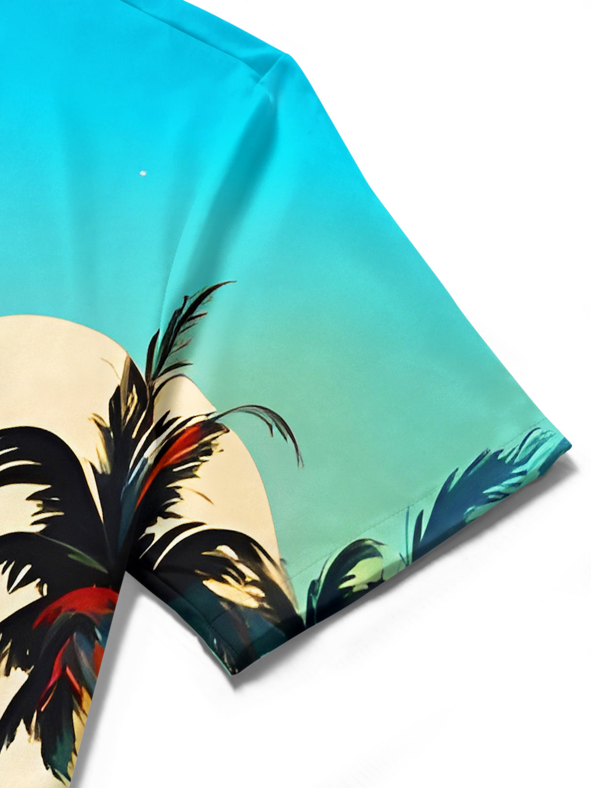 Hawaiian Coconut Tree Drum Set Seaside Music Men's Pocket Short Sleeve Shirts