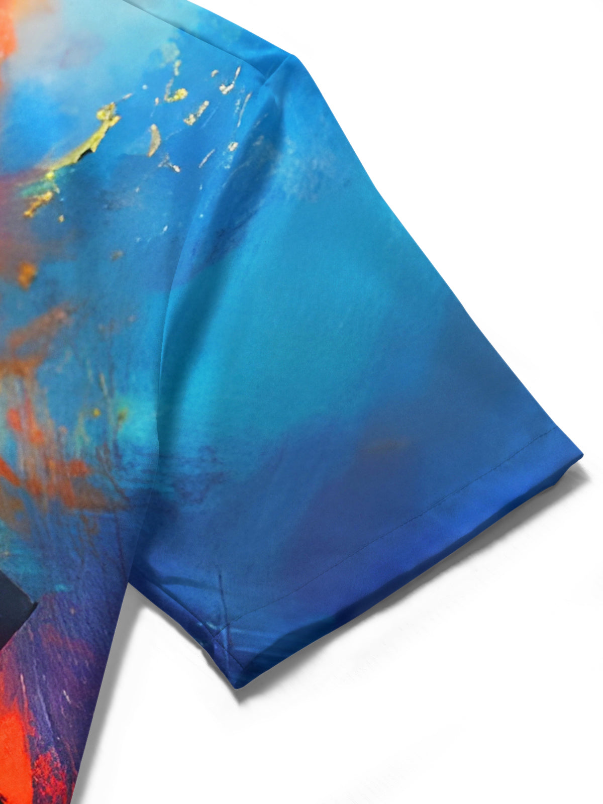 Tie Dye Gradient Jesus Cross Men's Pocket Short Sleeve Shirts