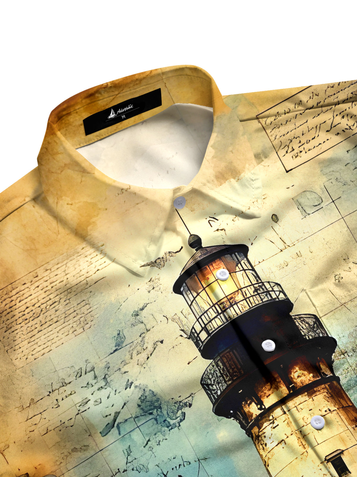 Vintage Lighthouse Men's Pocket Short Sleeve Shirts