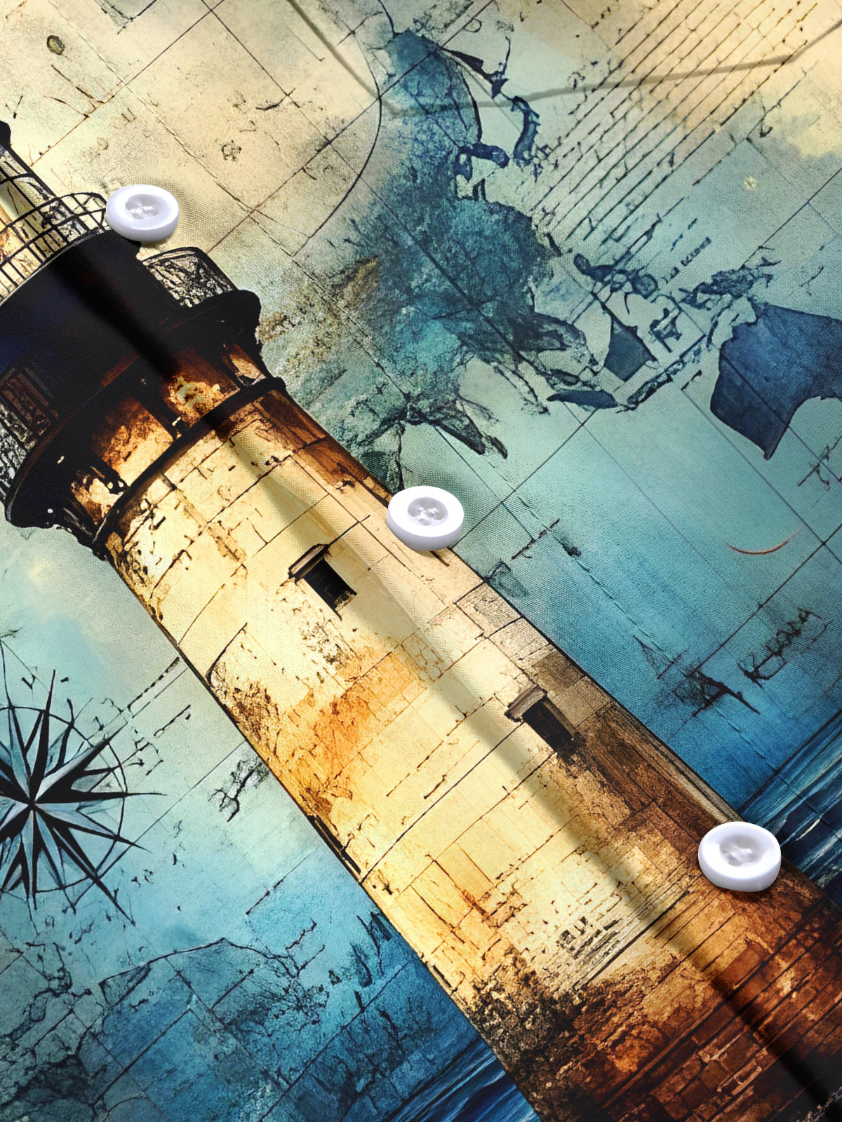 Vintage Lighthouse Men's Pocket Short Sleeve Shirts