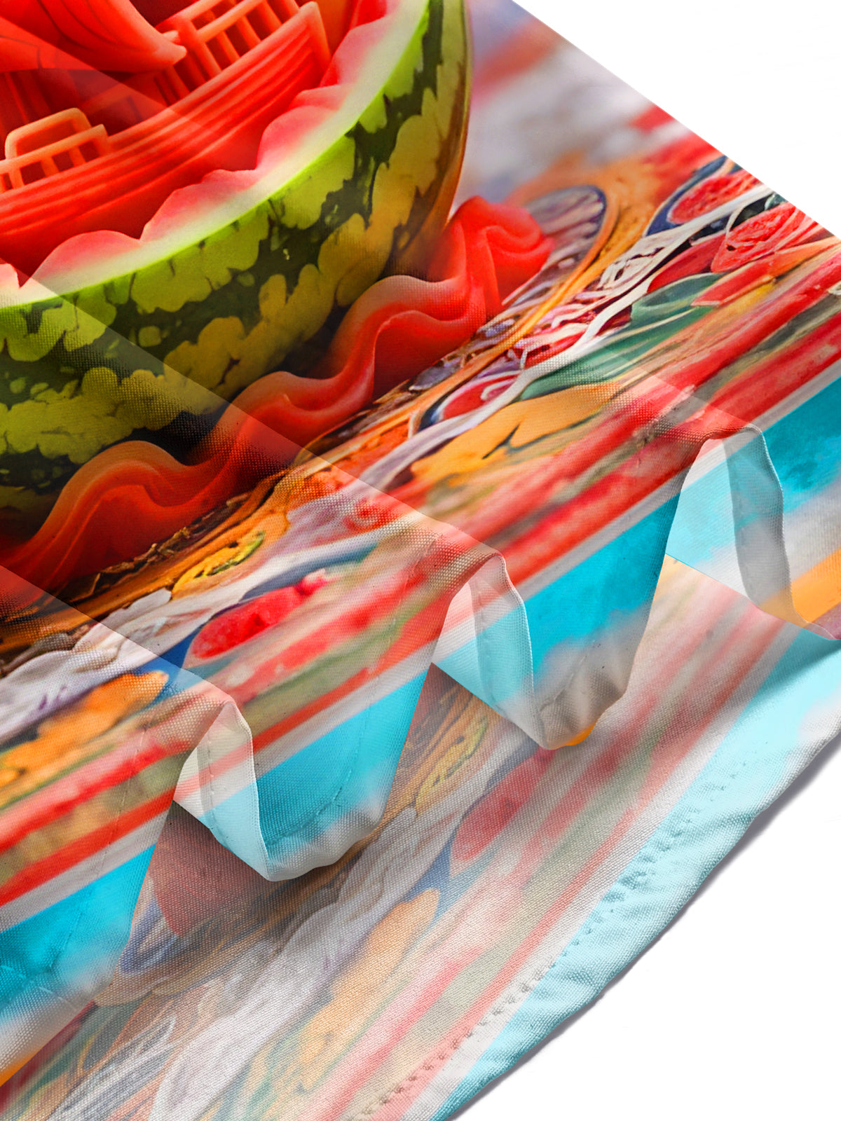 Funny Watermelon Fruit Carving Boat Men's Pocket Short Sleeve Shirts