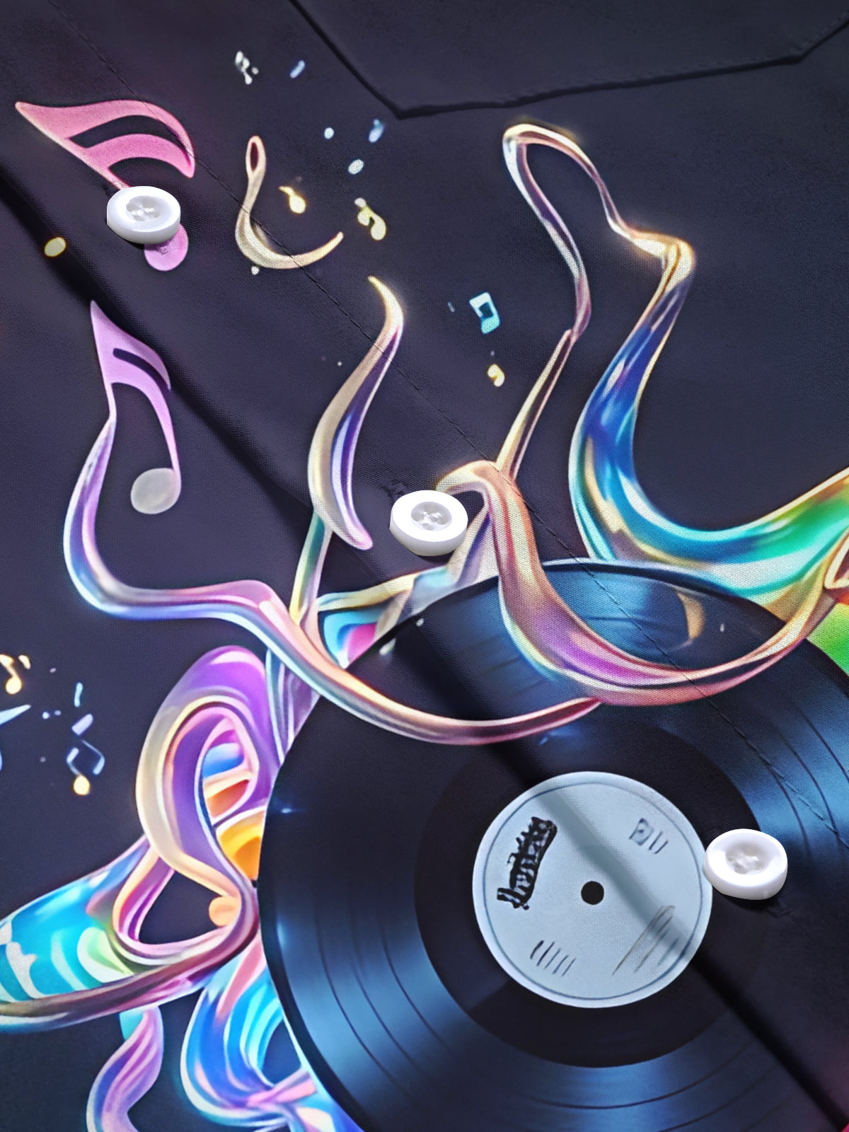 Record Note Art Print Men's Pocket Long Sleeve Shirts