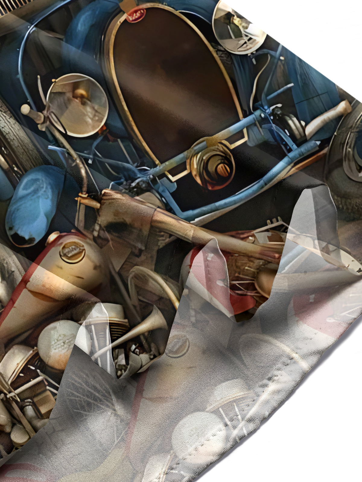 Vintage Car Print Men's Pocket Short Sleeve Shirts