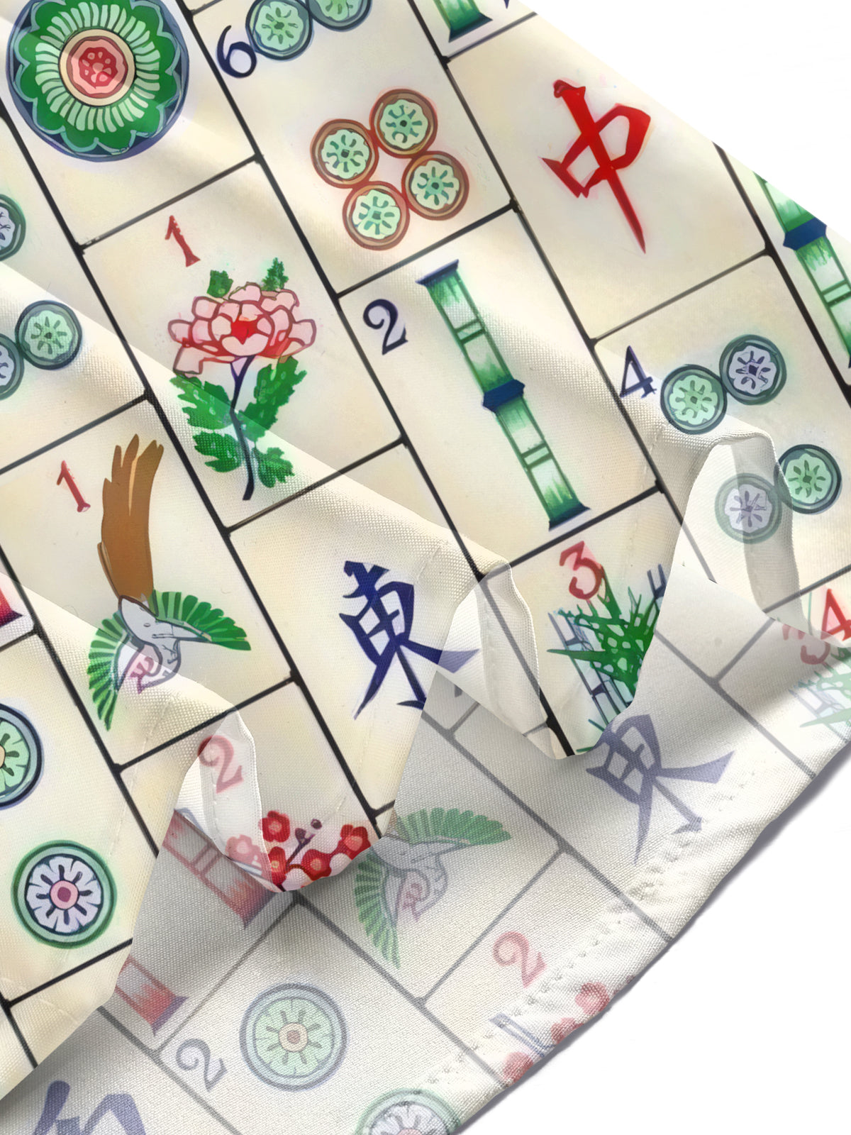 Mahjong Print Men's Pocket Long Sleeve Shirts