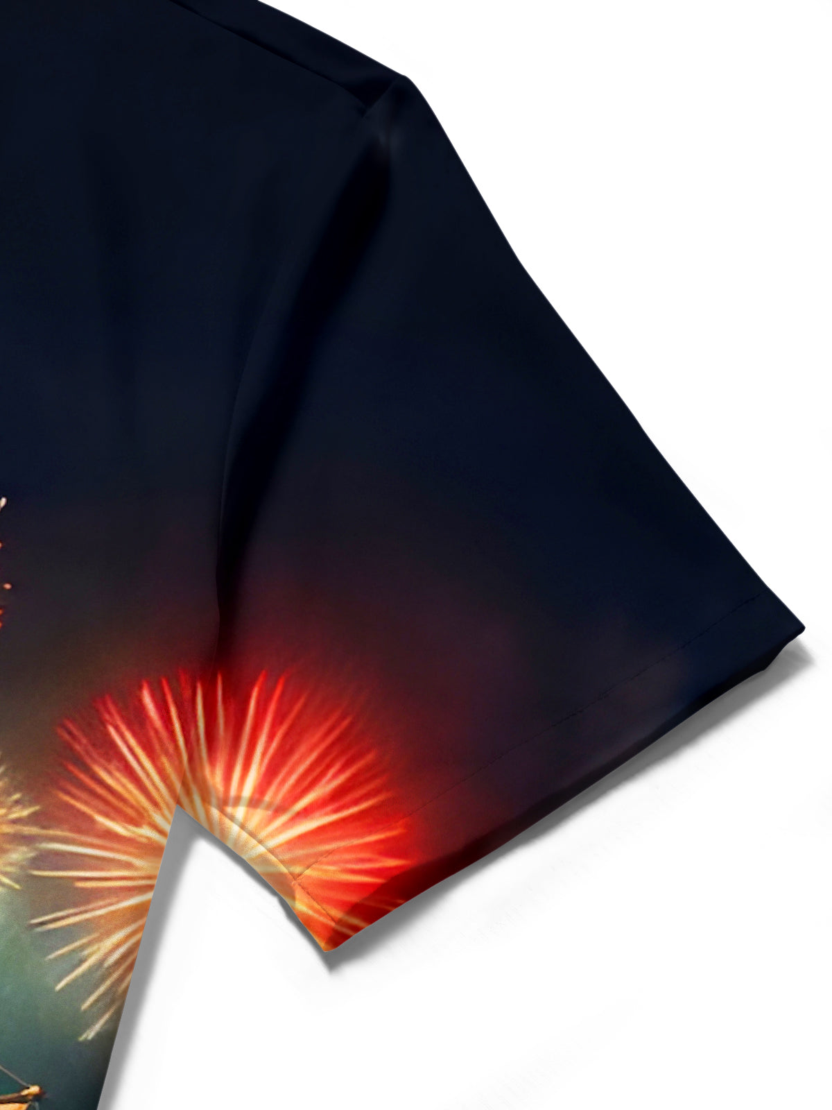 Fireworks Turbine Boat Men's Pocket Short Sleeve Shirts
