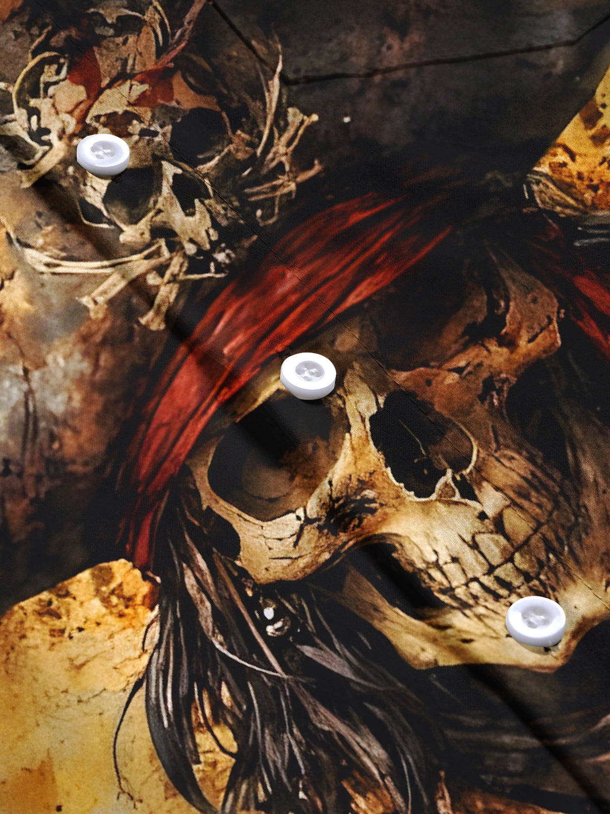 Retro Pirate Skull Compass Men's Pocket Short Sleeve Shirts