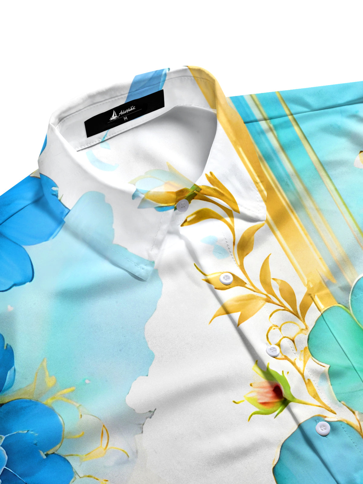 Art Floral Men's Pocket Short Sleeve Shirts