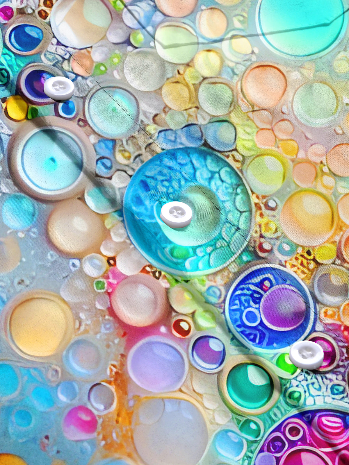 Hawaiian Colorful Water Drops Men's Pocket Short Sleeve Shirts