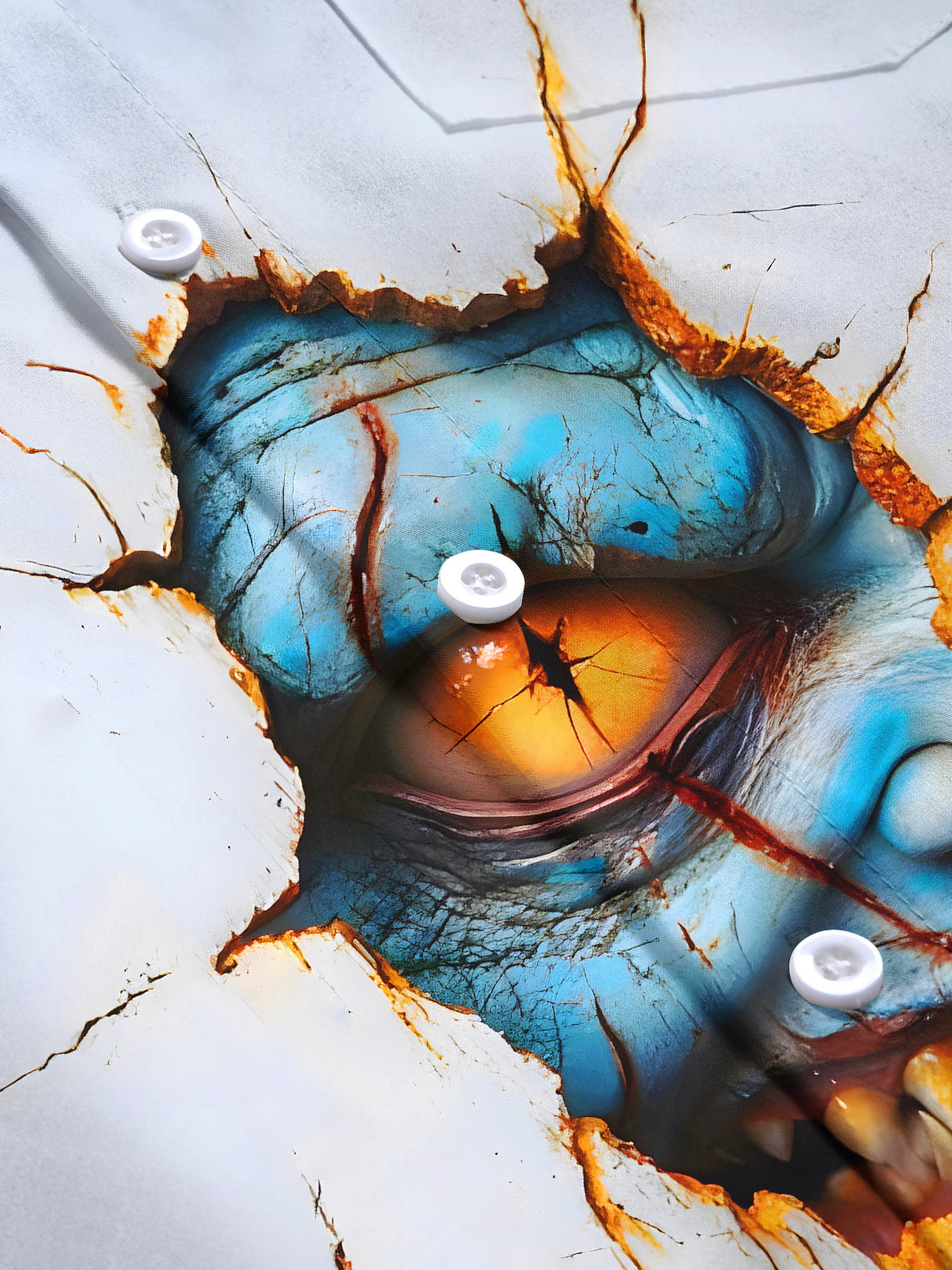 Funny Abstract Face Men's Pocket Short Sleeve Shirts