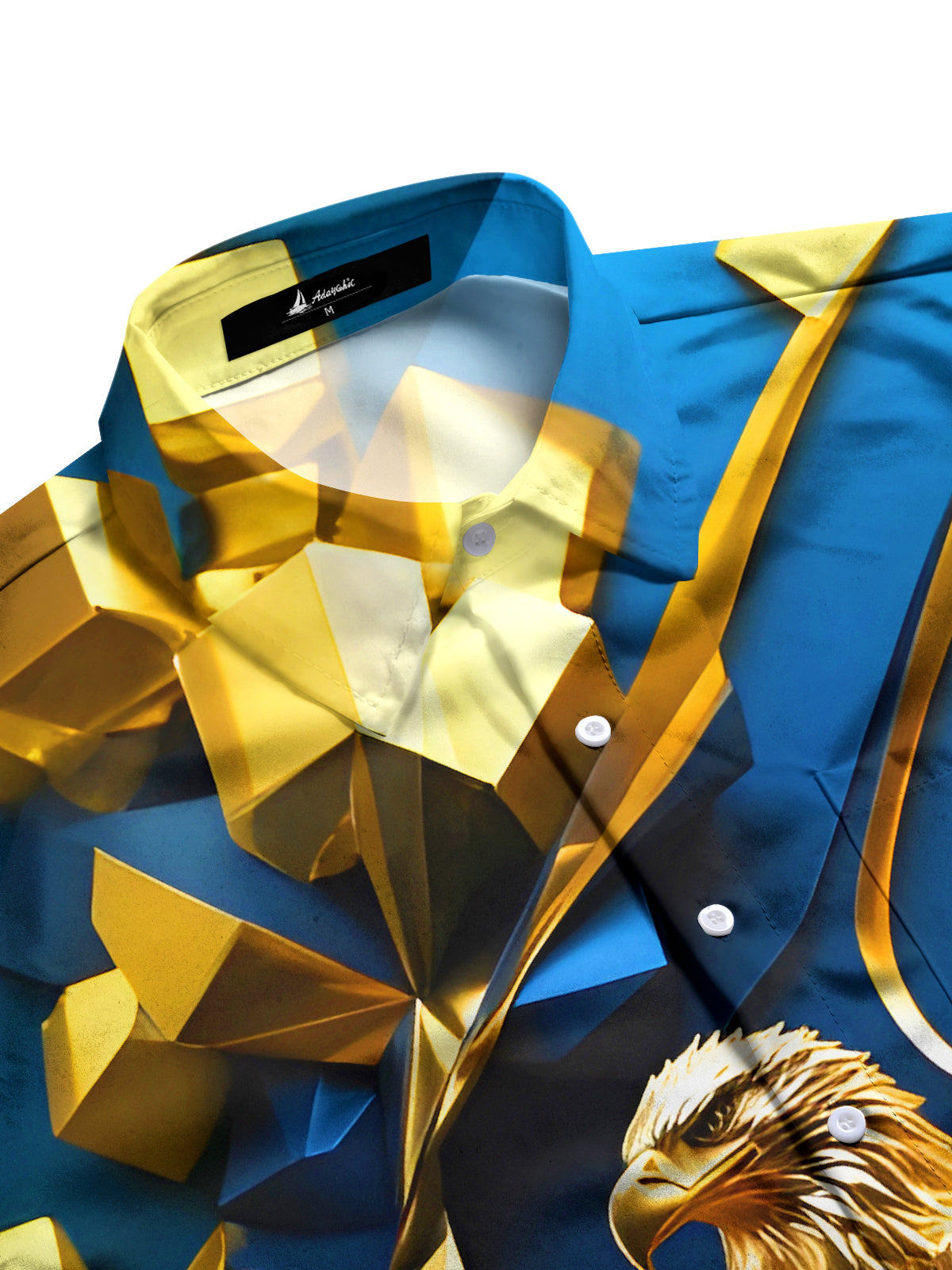 Art Golden Eagle Bird Geometry Men's Pocket Short Sleeve Shirts