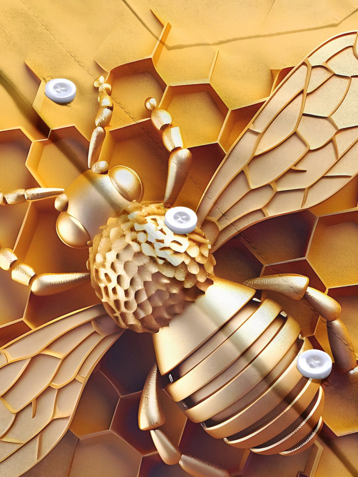 Bee Print Men's Pocket Short Sleeve Shirts