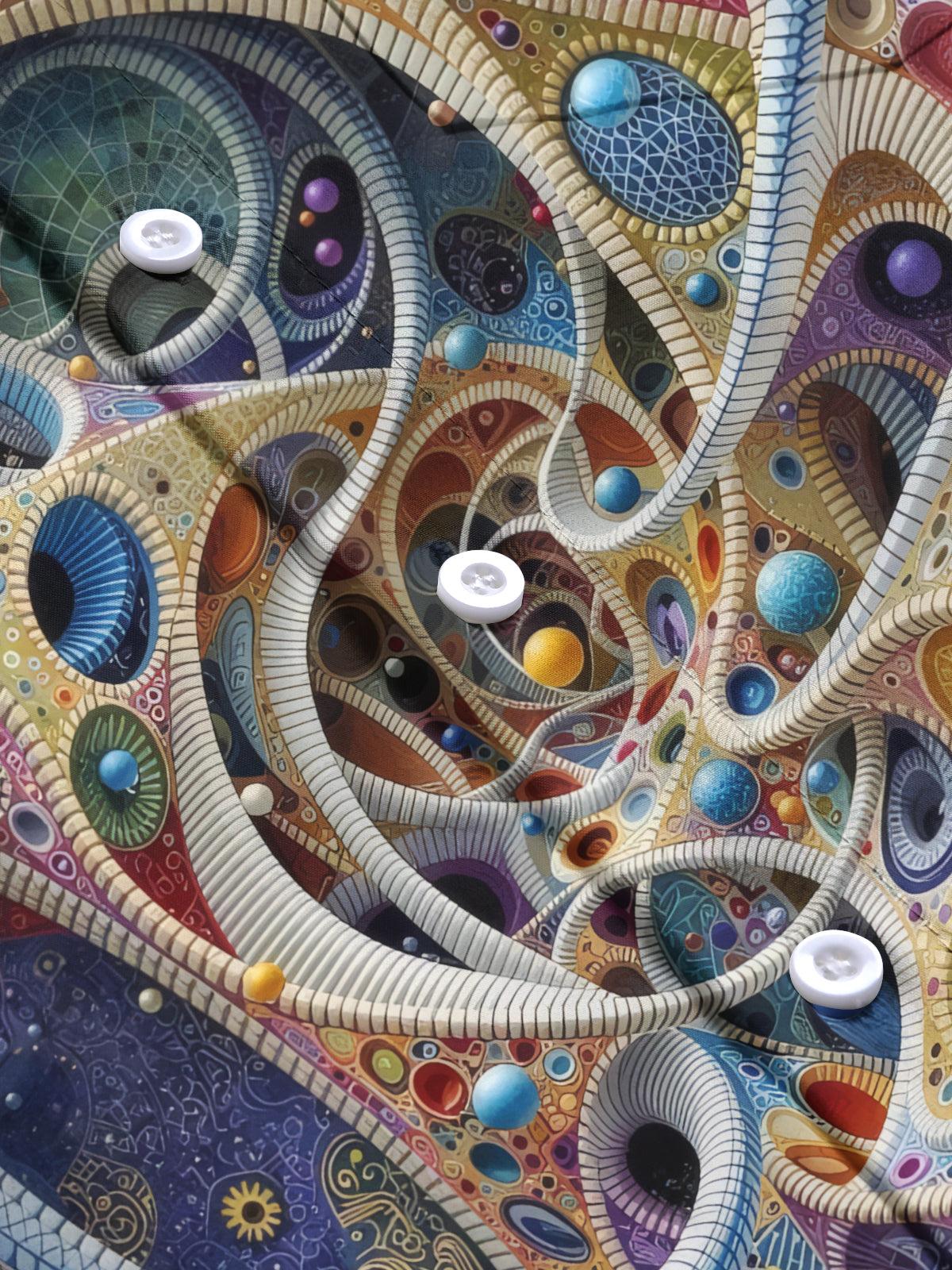 Abstract Print Men's Pocket Long Sleeve Shirts