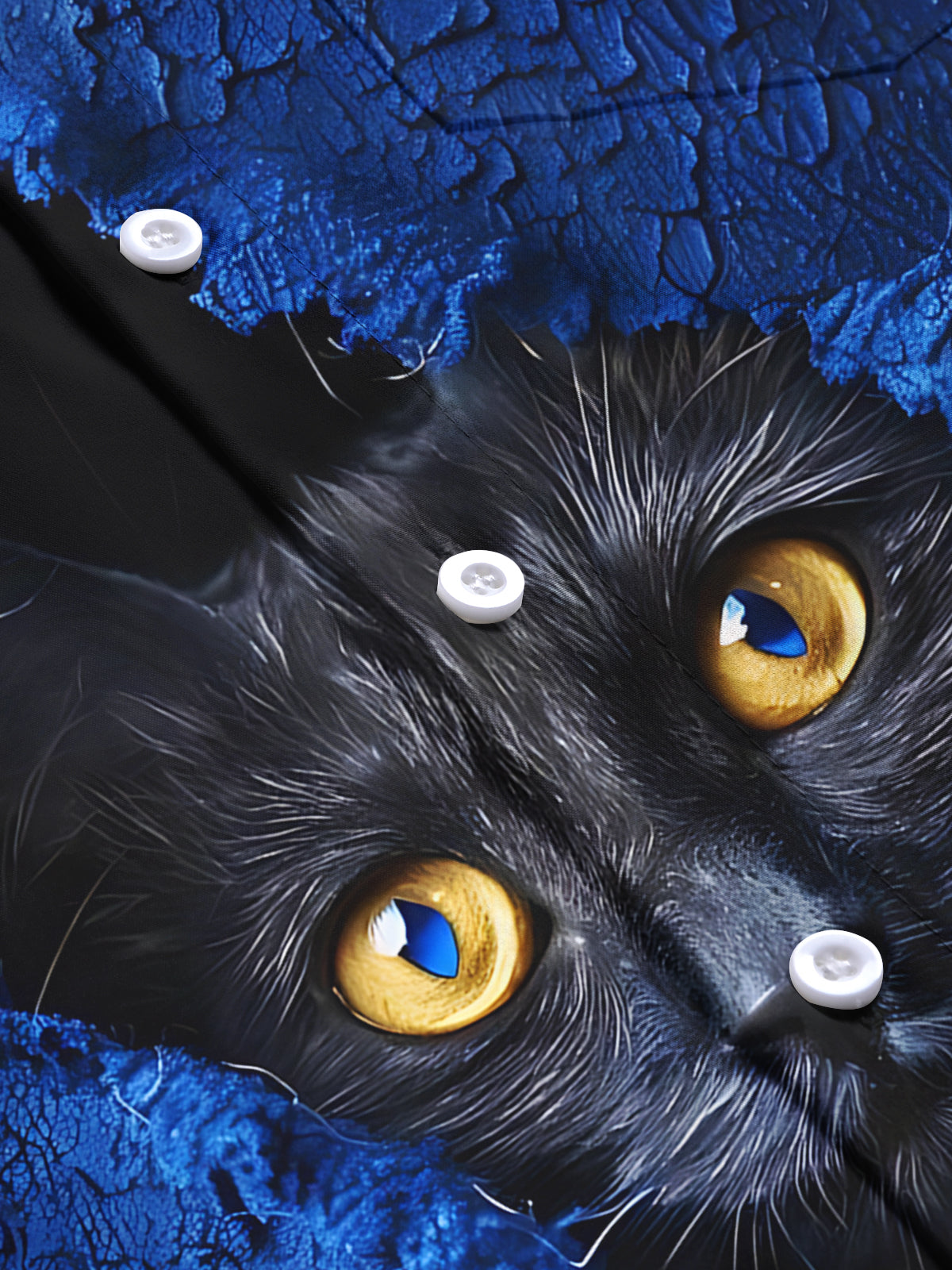 Cat Art Print Men's Pocket Short Sleeve Shirts