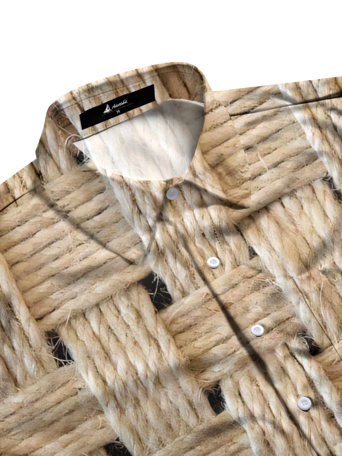 Woven Texture Print Men's Pocket Short Sleeve Shirts