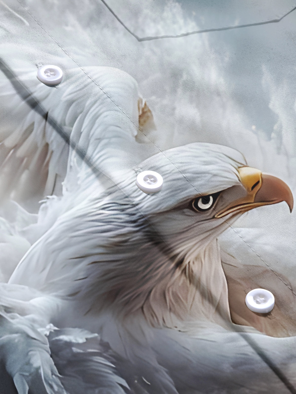 Eagle Print Men's Pocket Short Sleeve Shirts