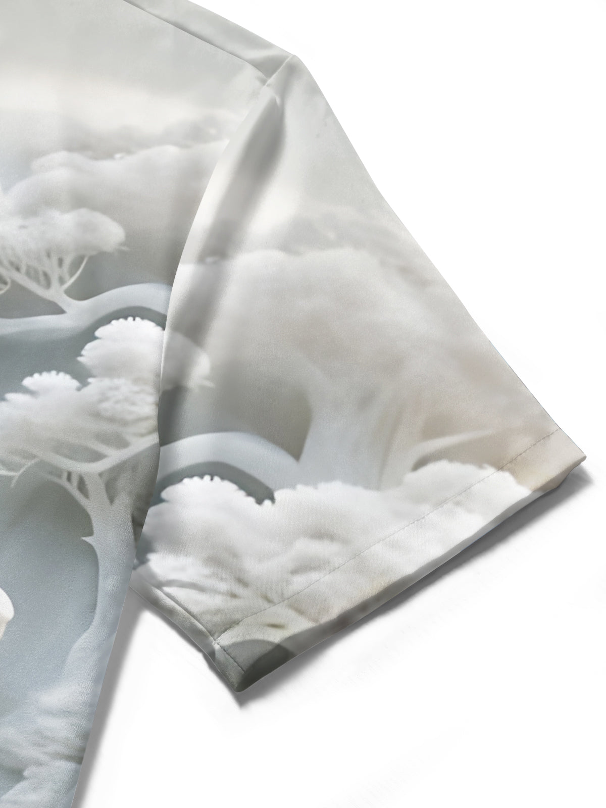 Forest White Tiger Print Men's Pocket Short Sleeve Shirts