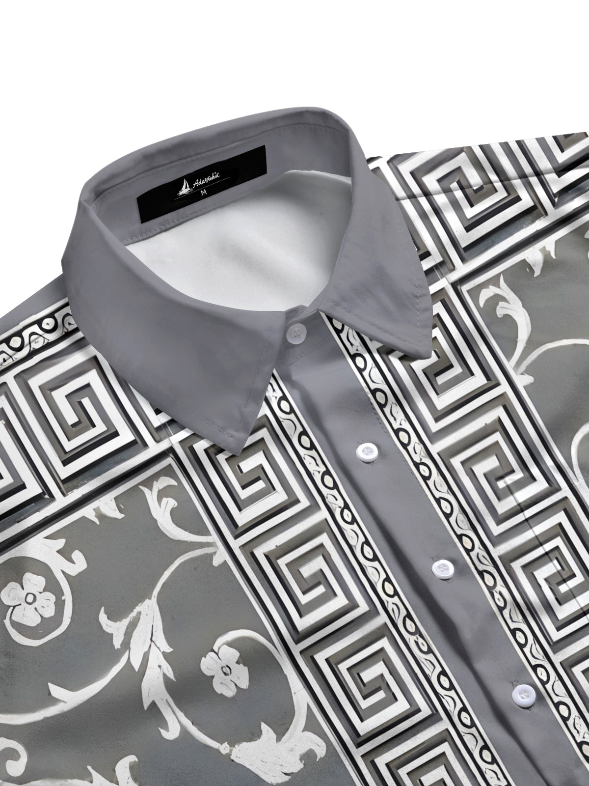 Geometry Floral Men's Pocket Short Sleeve Shirts