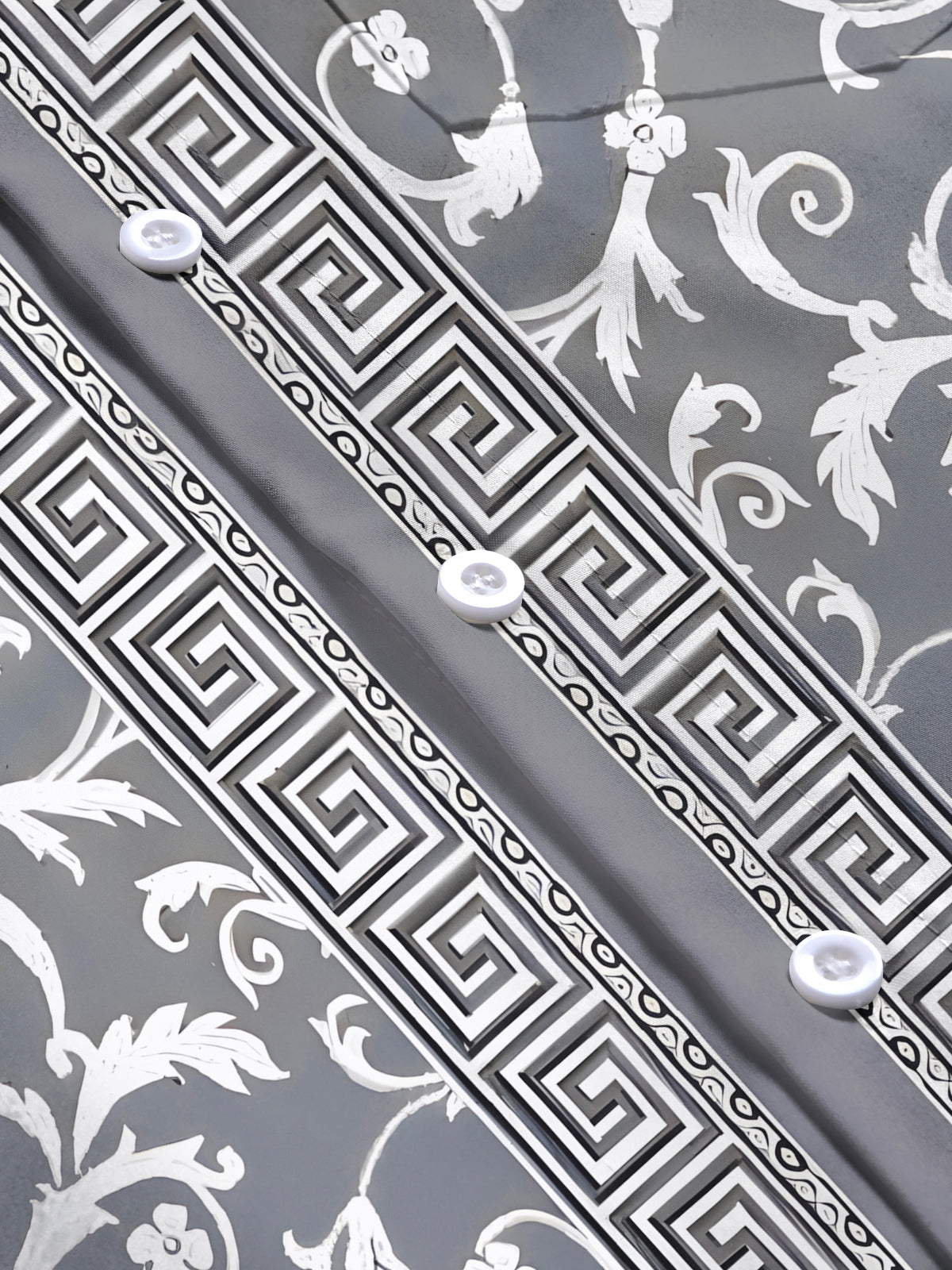 Geometry Floral Men's Pocket Short Sleeve Shirts