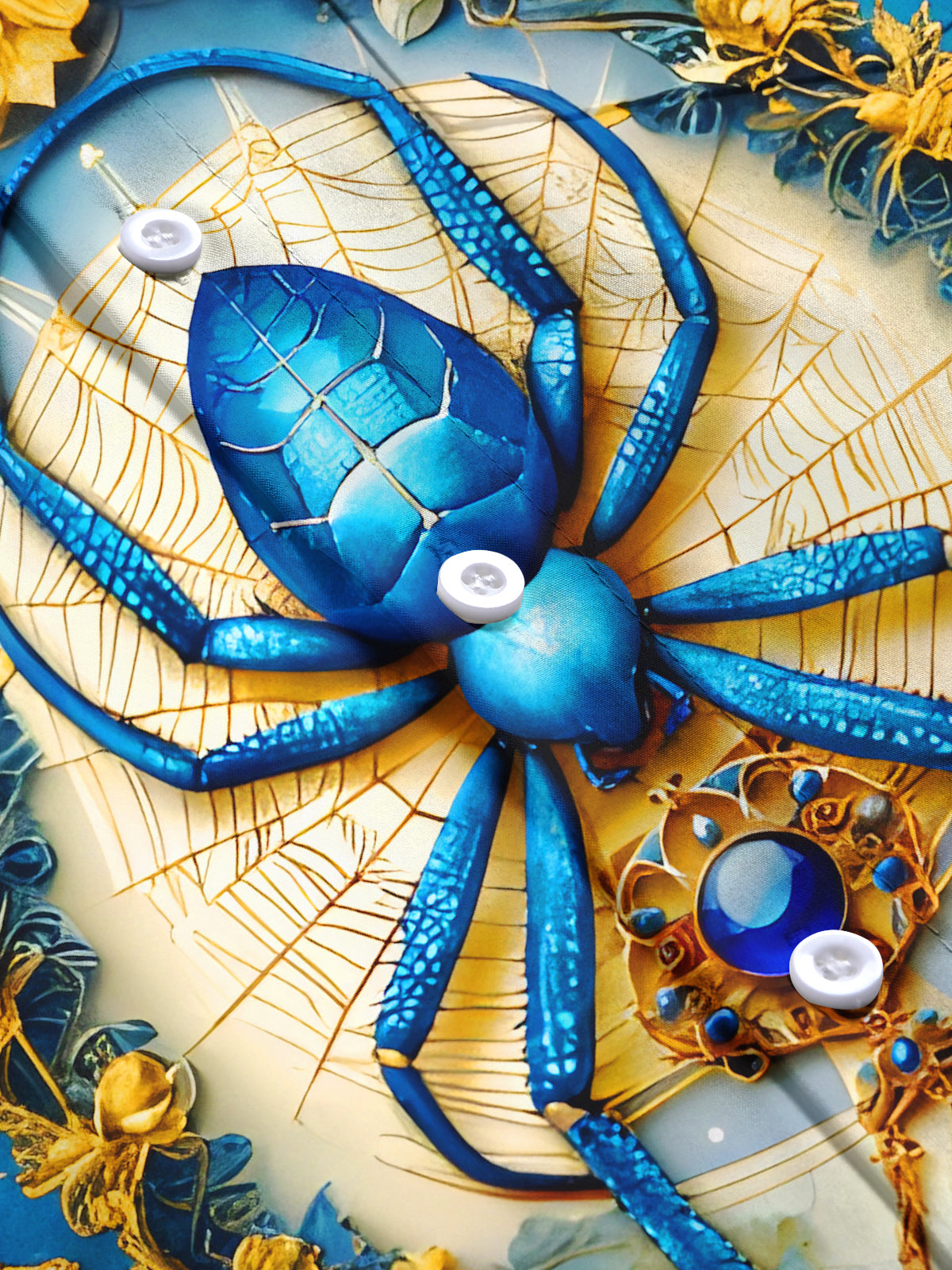 Spider Floral Men's Pocket Short Sleeve Shirts