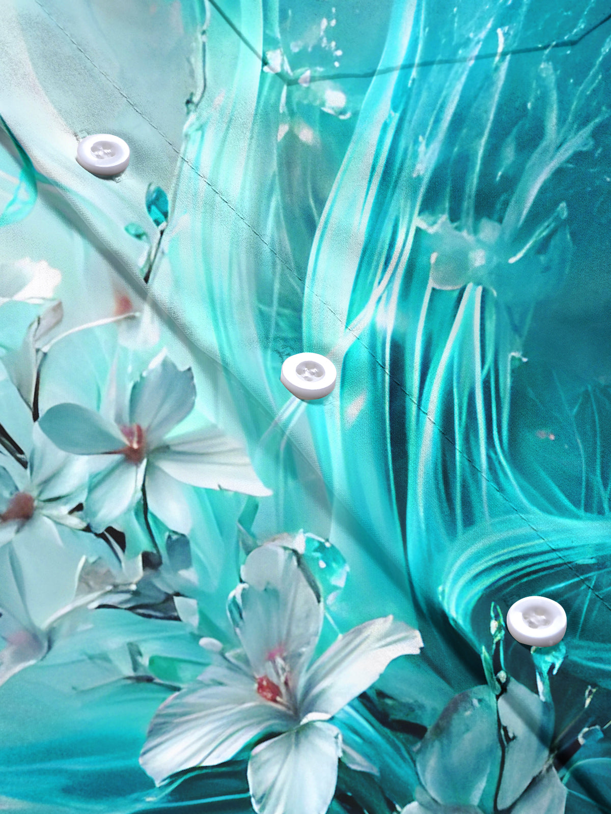 Gradient Art Floral Men's Pocket Short Sleeve Shirts