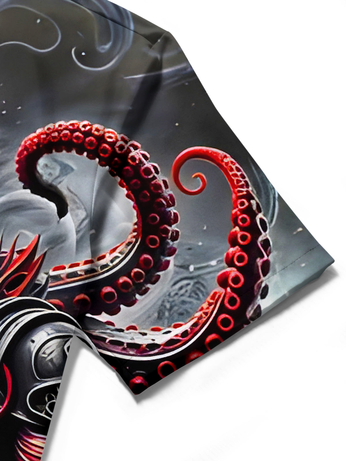 Dark Abstract Octopus Skull Men's Pocket Short Sleeve Shirts