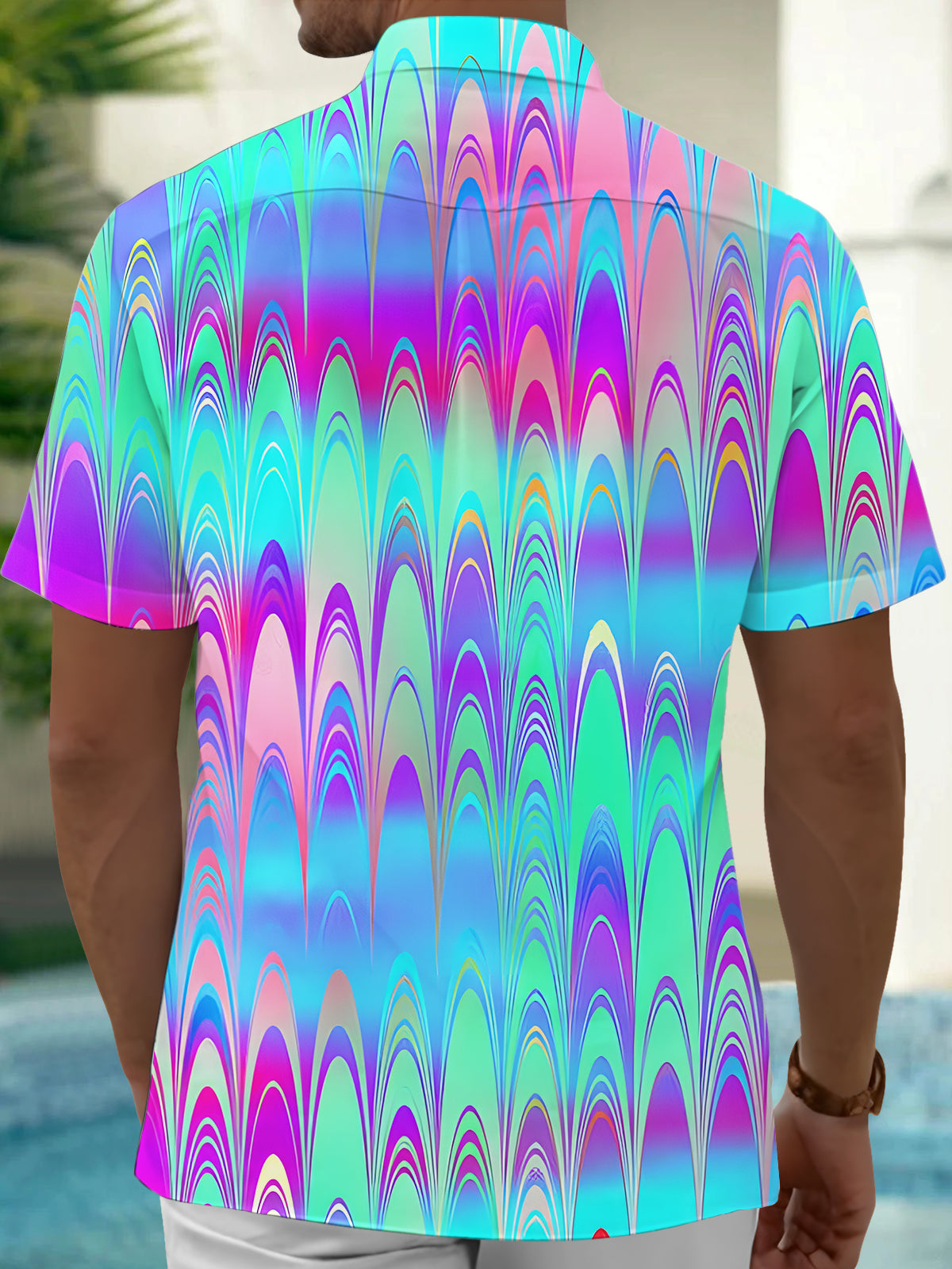 Tie Dye Men's Pocket Short Sleeve Shirts