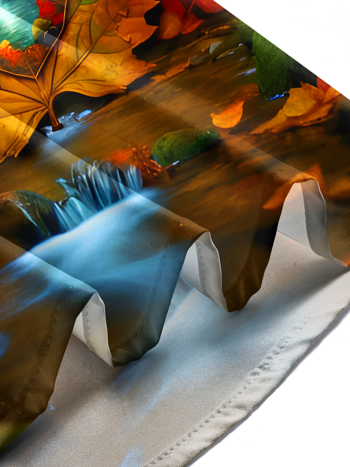 Autumn Maple Tree Waterfall Men's Pocket Long Sleeve Shirts