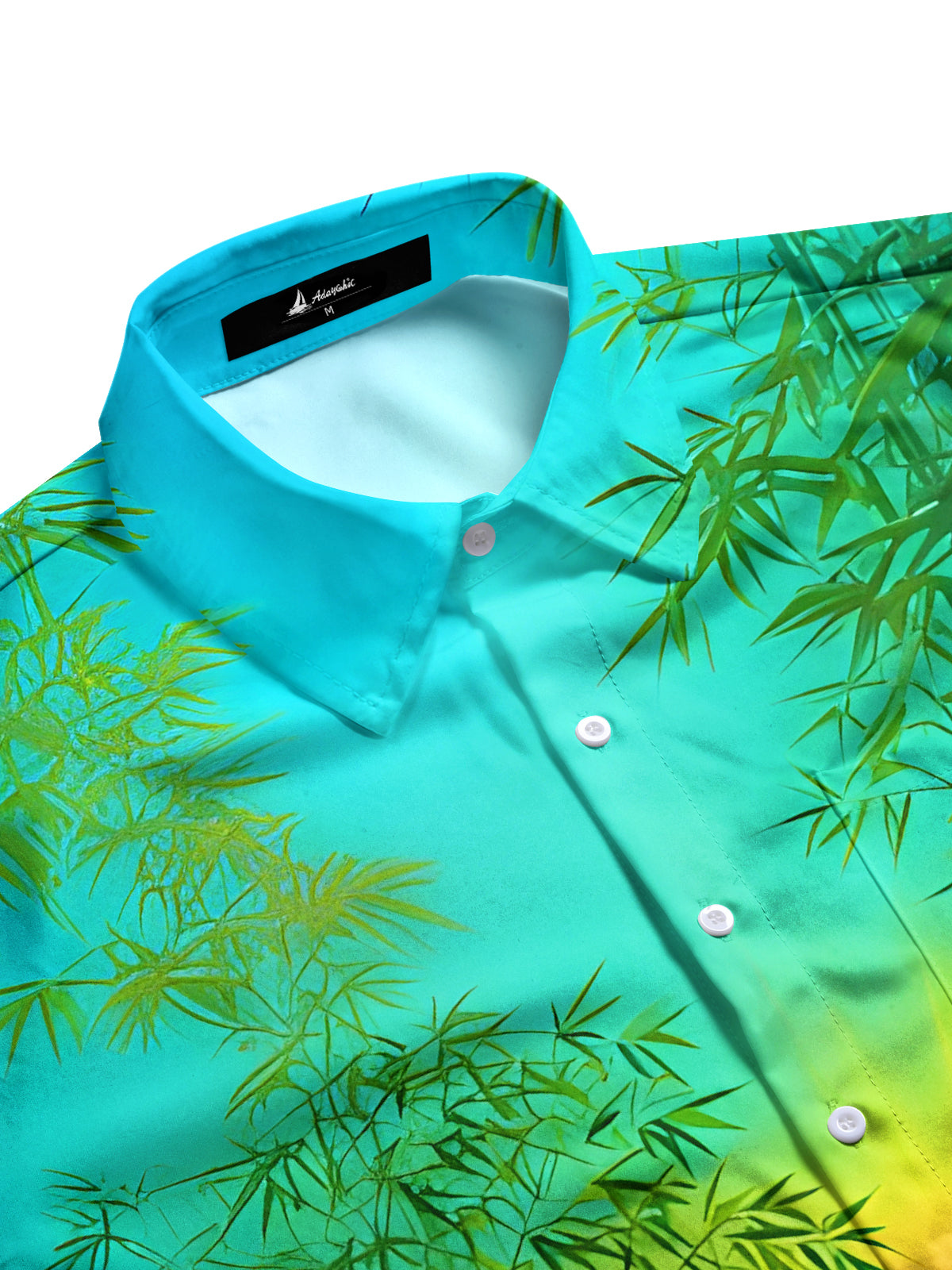 Bamboo Forest Crane Sunset Landscape Men's Pocket Short Sleeve Shirts