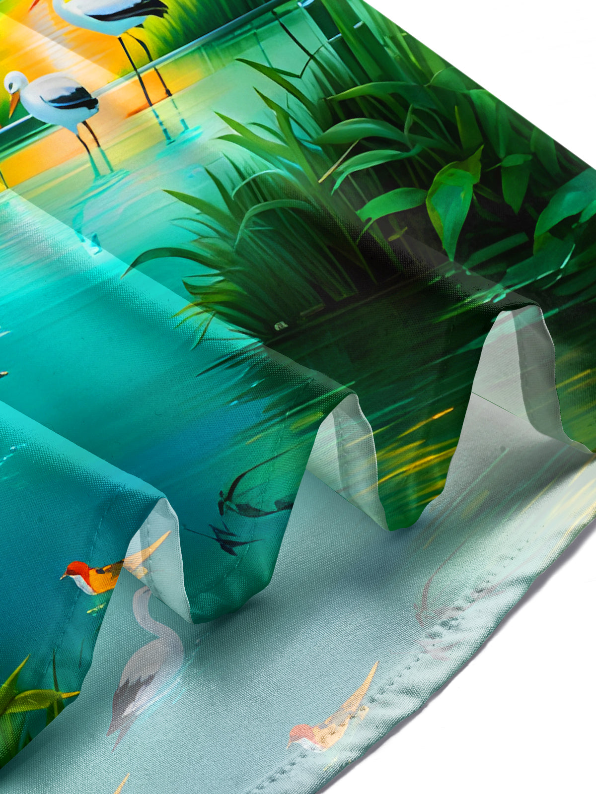 Bamboo Forest Crane Sunset Landscape Men's Pocket Short Sleeve Shirts