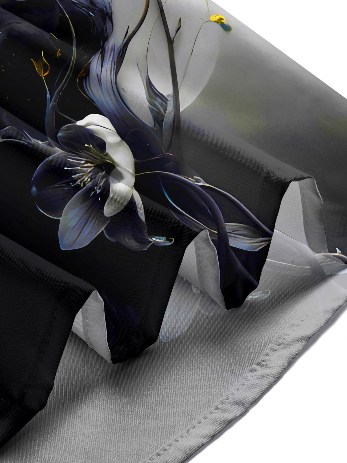 Art Black White Gradient Floral Men's Pocket Short Sleeve Shirts