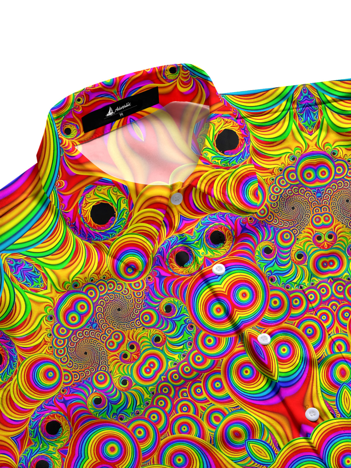 Kaleidoscope Art Print Men's Pocket Long Sleeve Shirts