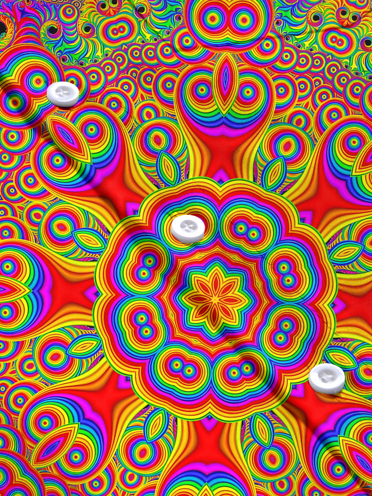 Kaleidoscope Art Print Men's Pocket Long Sleeve Shirts