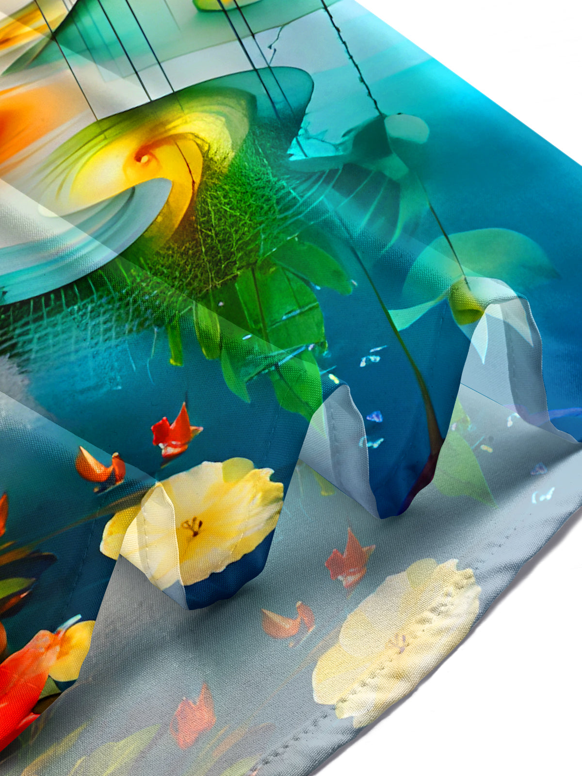 Crane Lotus Floral Men's Pocket Short Sleeve Shirts