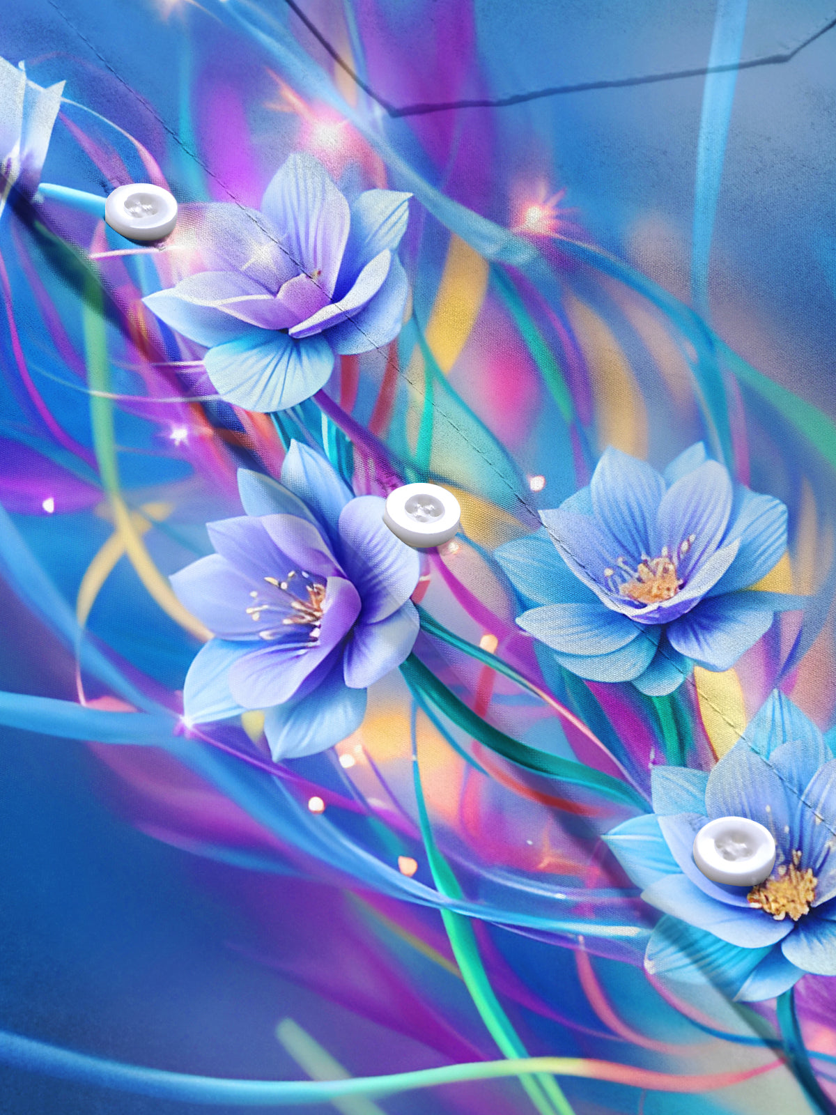 Art Floral Men's Pocket Short Sleeve Shirts