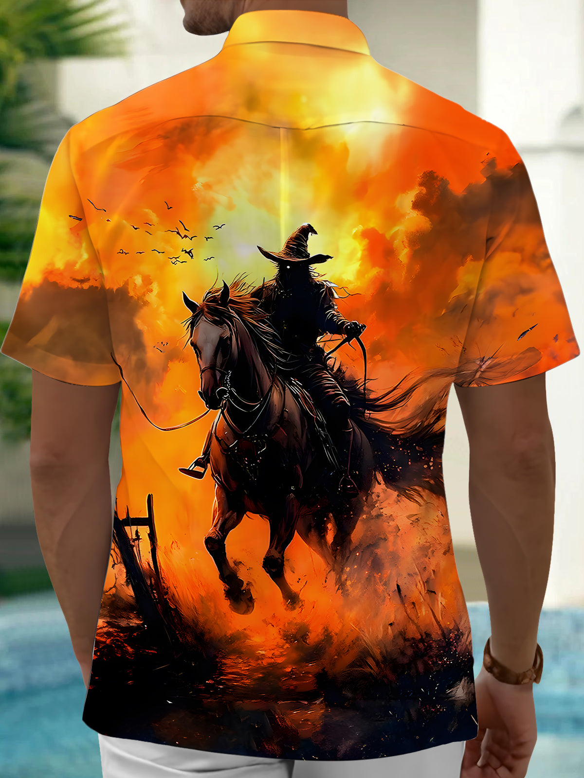 Halloween Day Men's Pocket Short Sleeve Shirts