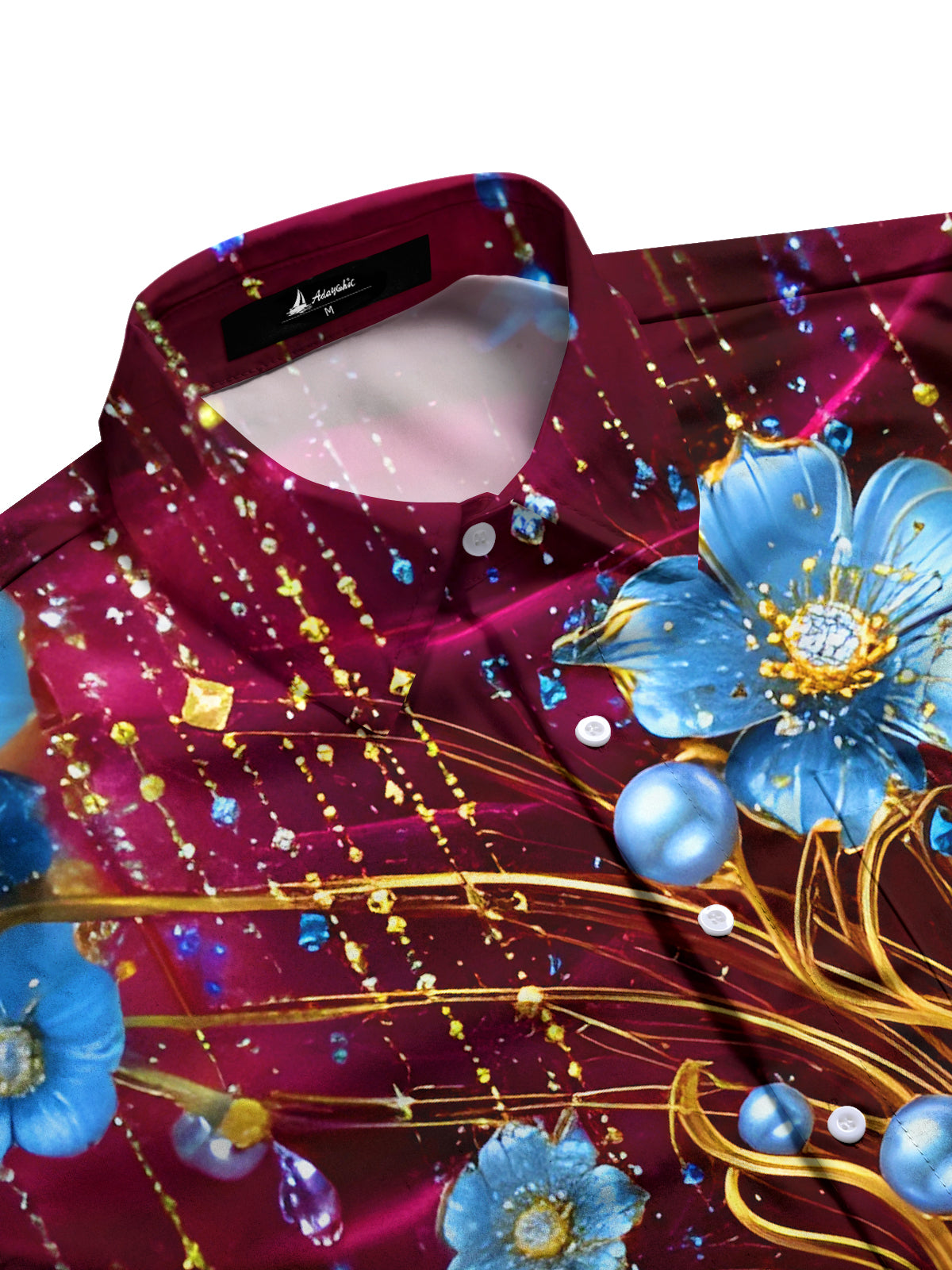 Art Floral Men's Pocket Short Sleeve Shirts