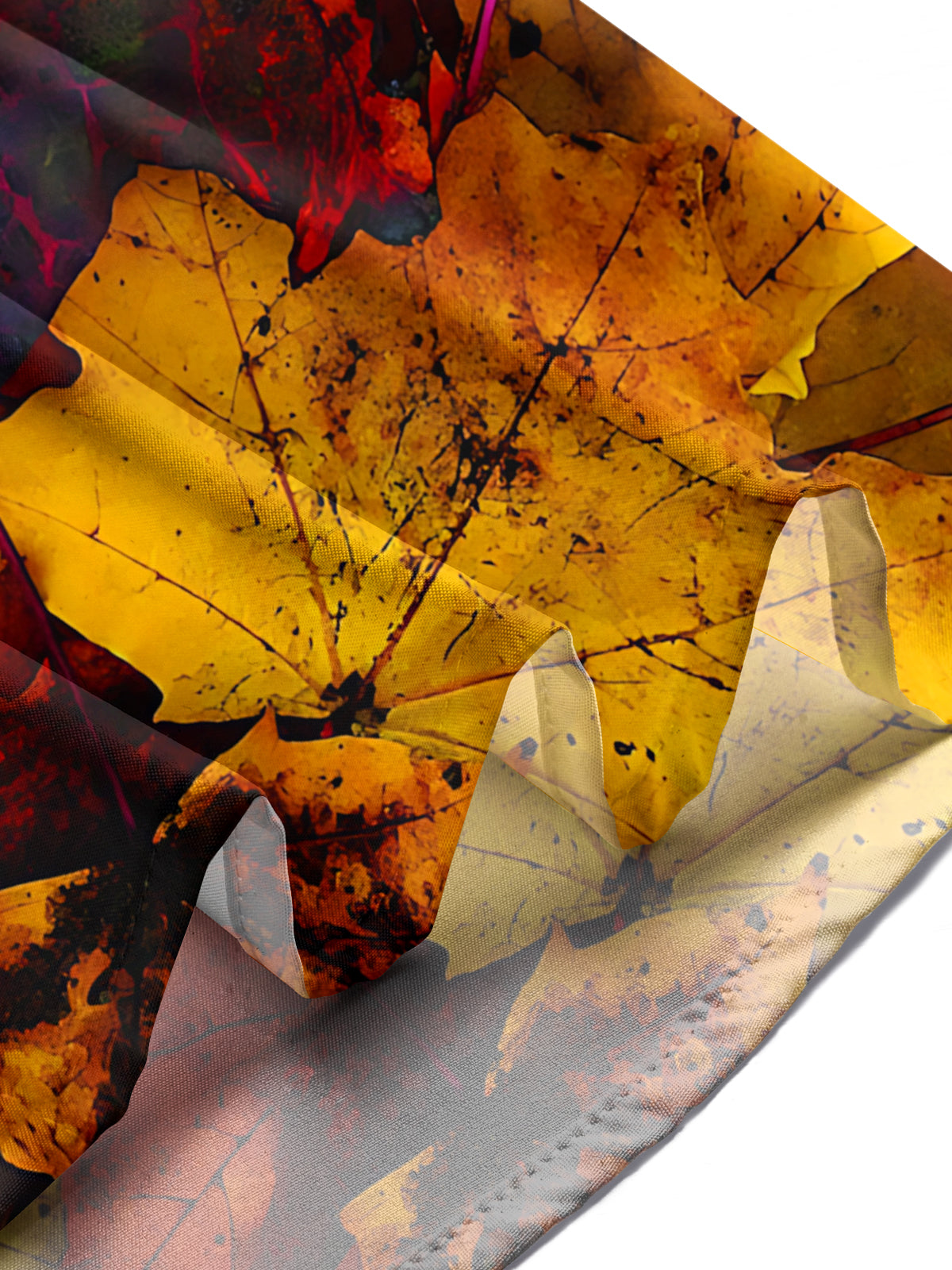 Autumn Maple Leaf Print Men's Pocket Short Sleeve Shirts