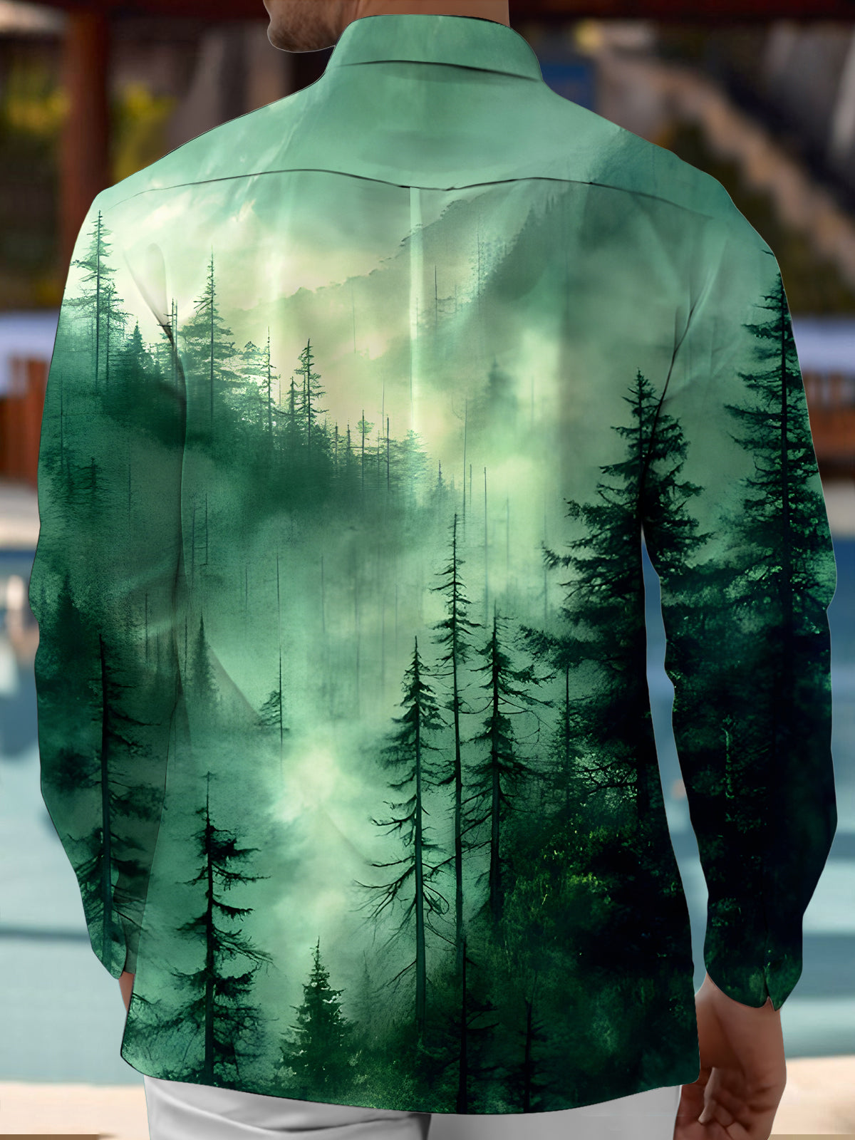 Forest Men's Pocket Long Sleeve Shirts