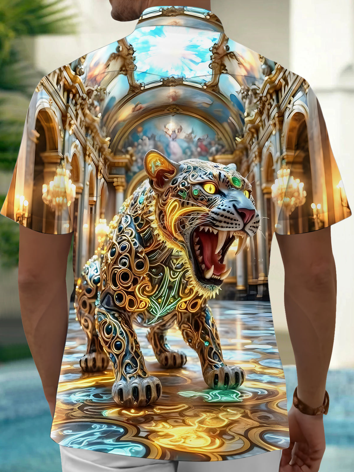 Cheetah Men's Pocket Short Sleeve Shirts