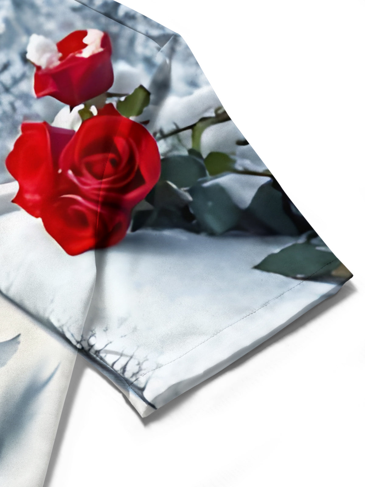 Rose Piano Snow Print Men's Pocket Short Sleeve Shirts