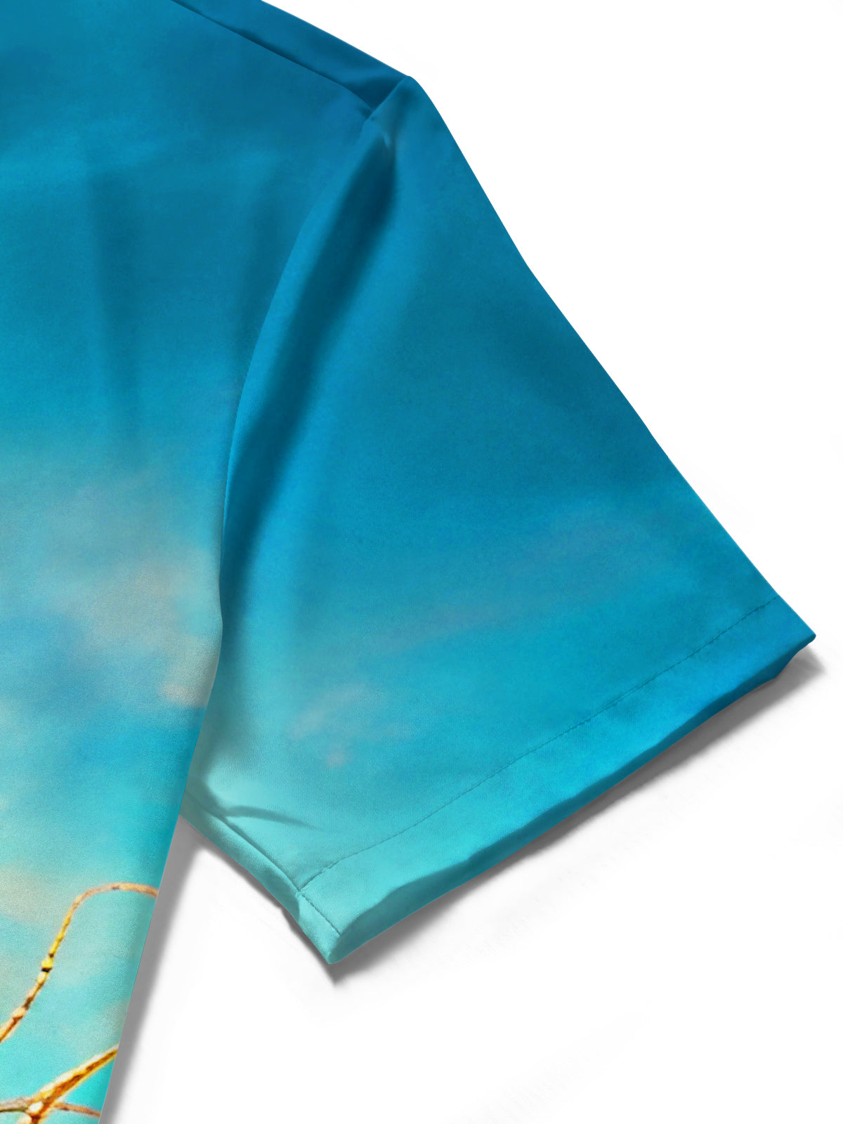 Art Fantasy Ocean Princess Riding Seahorse Men's Pocket Short Sleeve Shirts