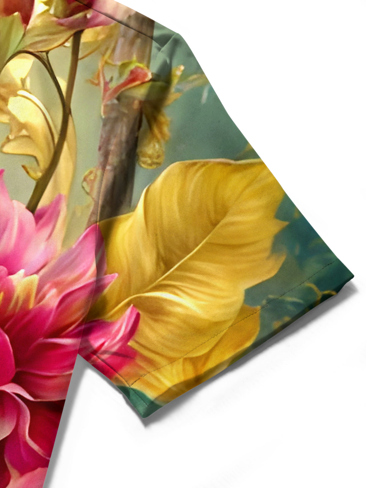 Cheetah Floral Men's Pocket Short Sleeve Shirts