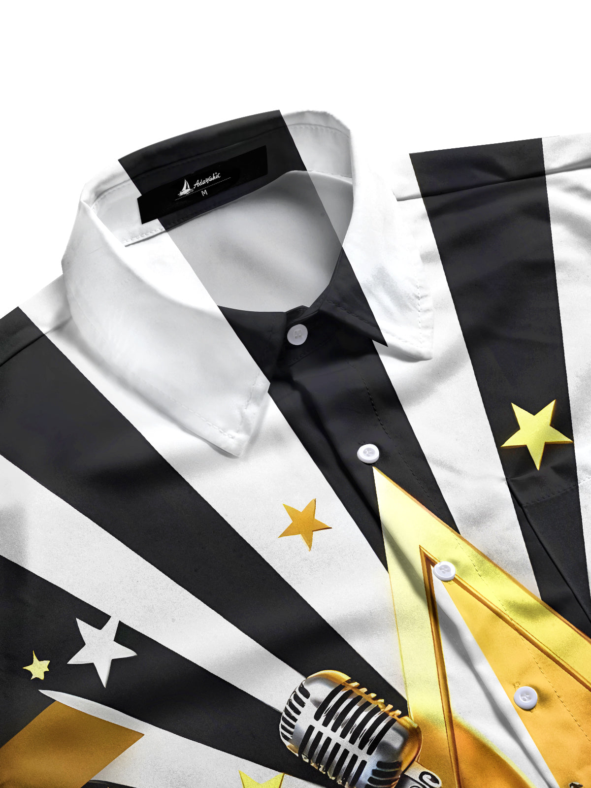 Guitar Microphone Star Men's Pocket Short Sleeve Shirts