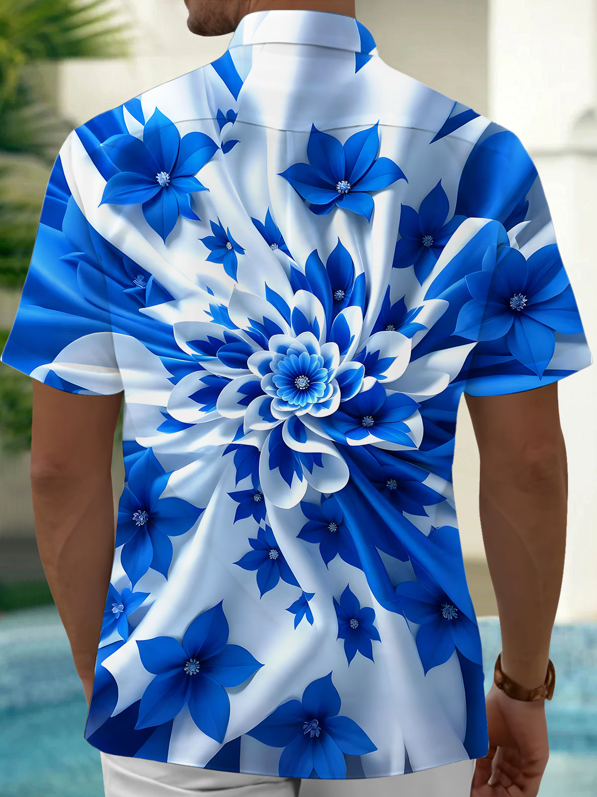 Floral Men's Pocket Short Sleeve Shirts