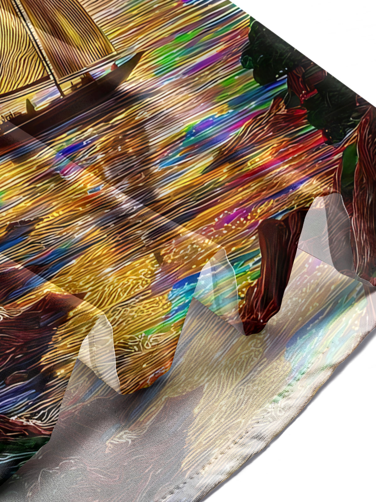 Boat Art Print Men's Pocket Short Sleeve Shirts