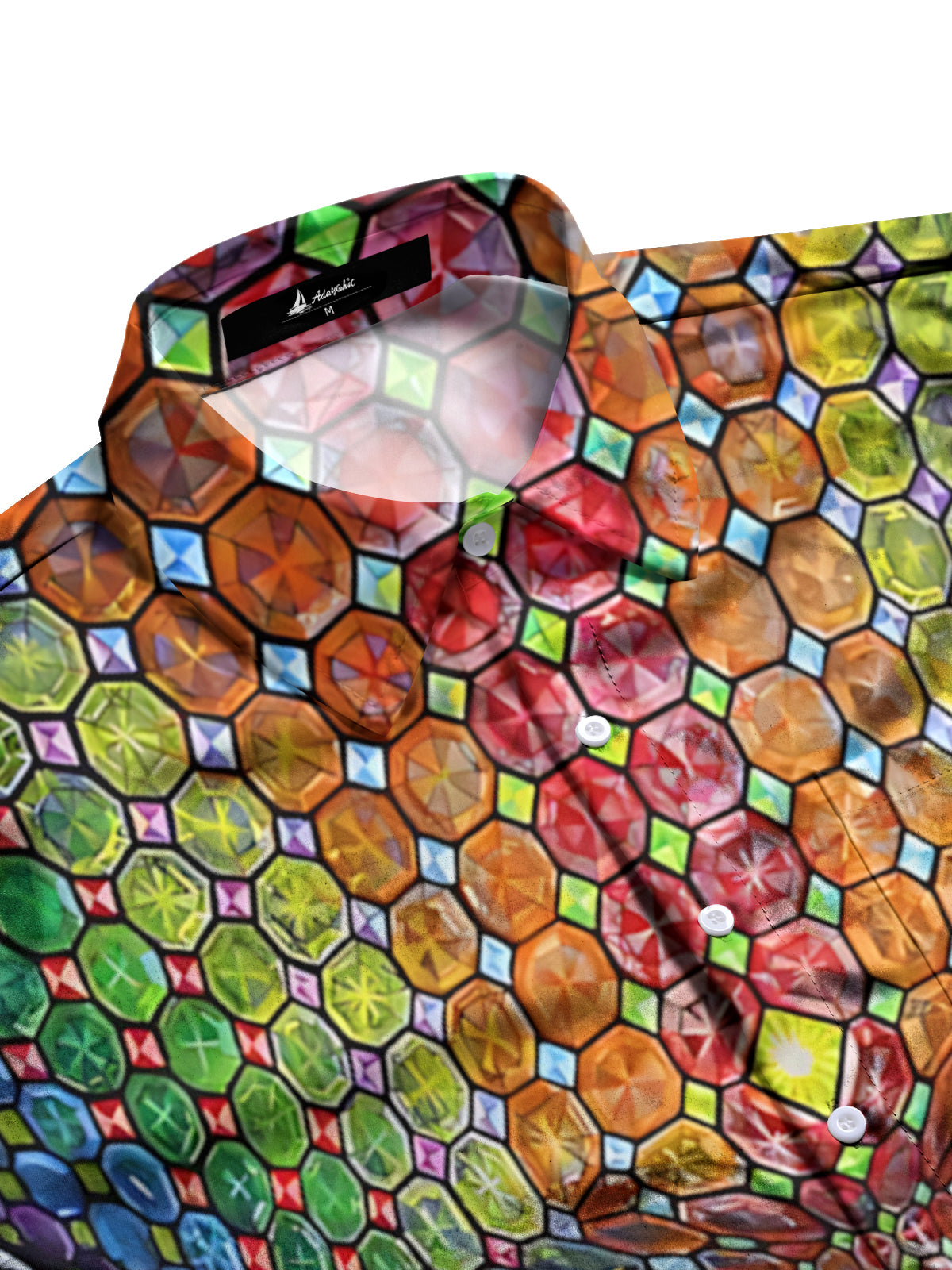 Abstract Skull Art Print Men's Pocket Long Sleeve Shirts