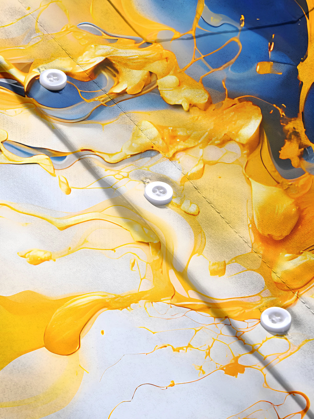 Molten Gold Fluid Art Men's Pocket Short Sleeve Shirts