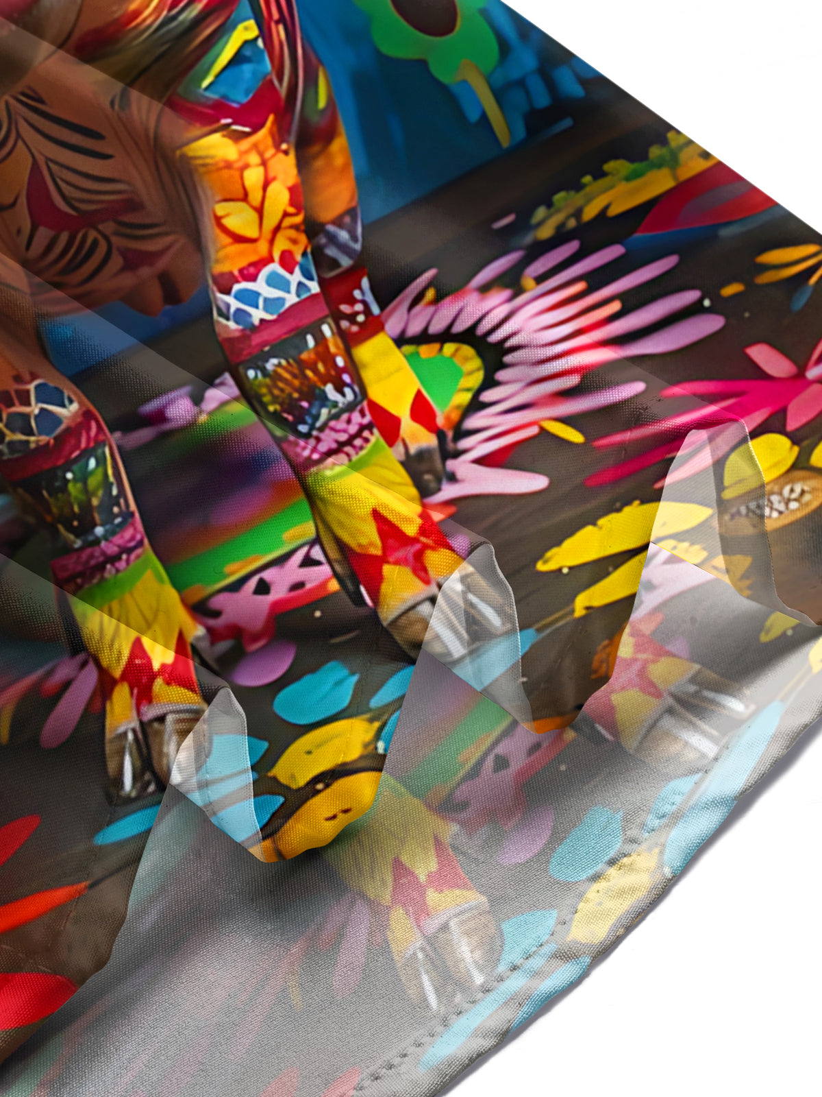 Funny Graffiti Pig Print Men's Pocket Short Sleeve Shirts