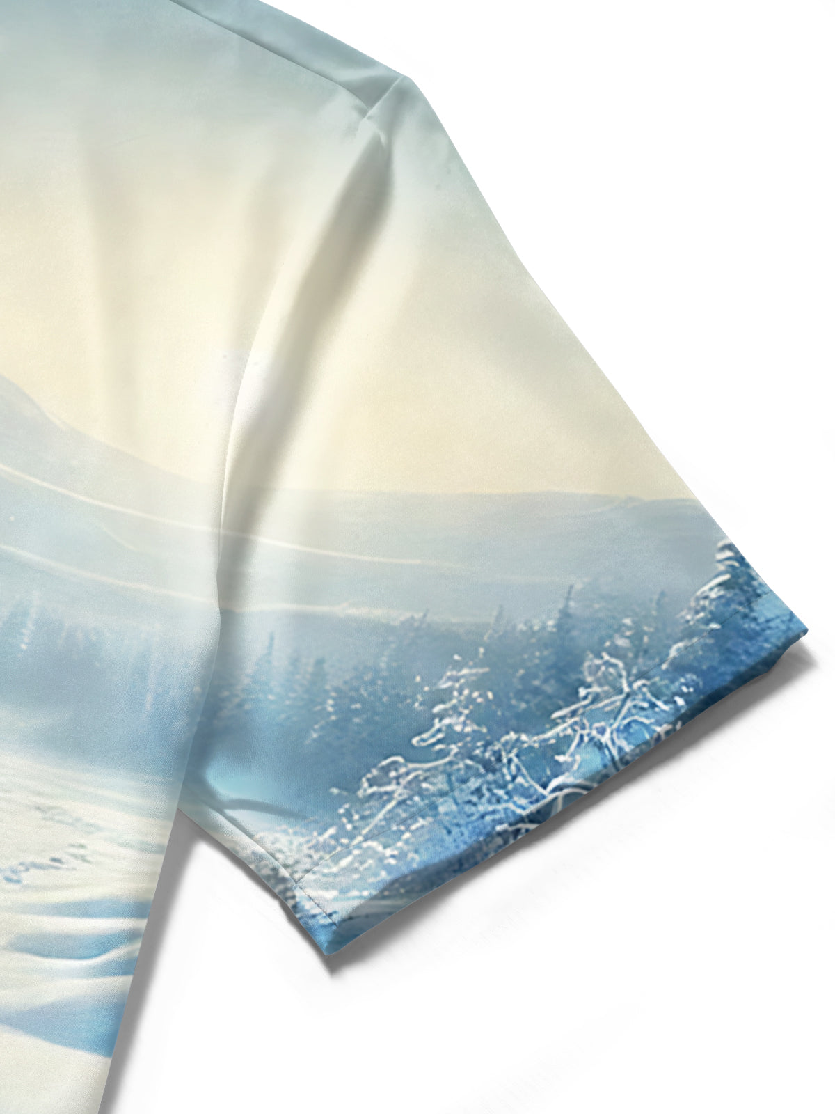 Snow Wolf Print Men's Pocket Short Sleeve Shirts