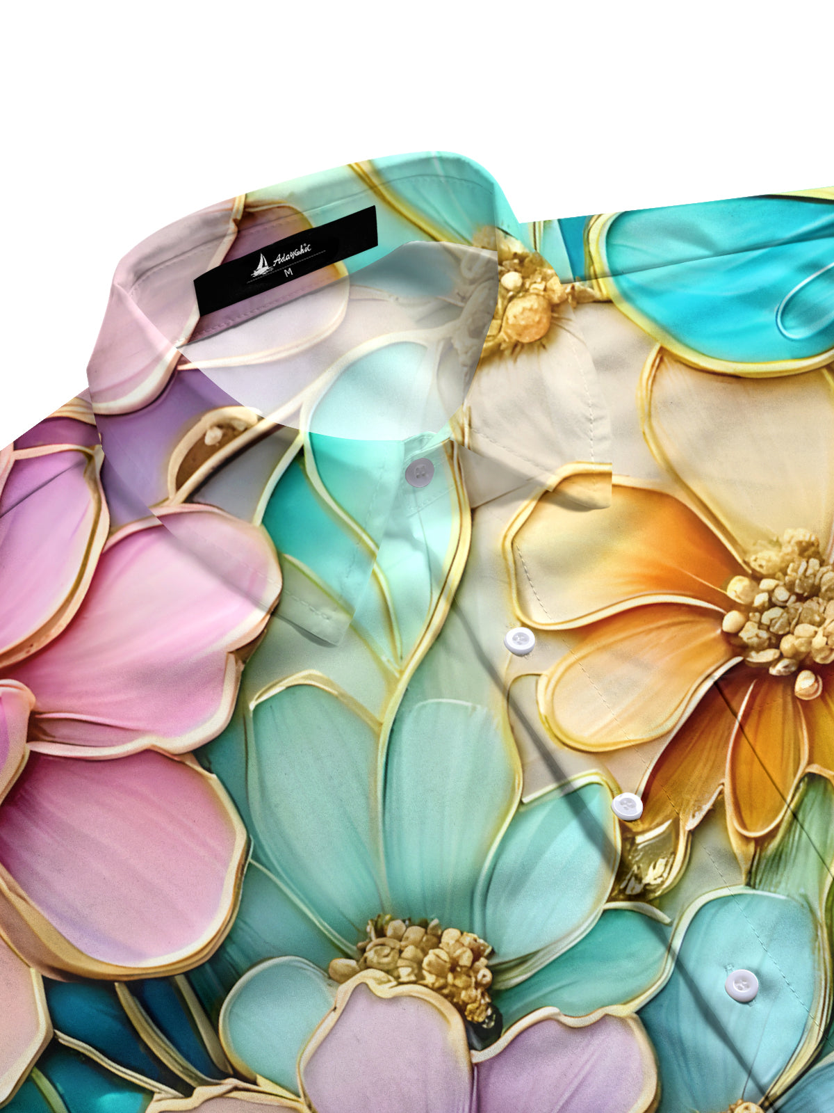 Floral Print Men's Pocket Long Sleeve Shirts